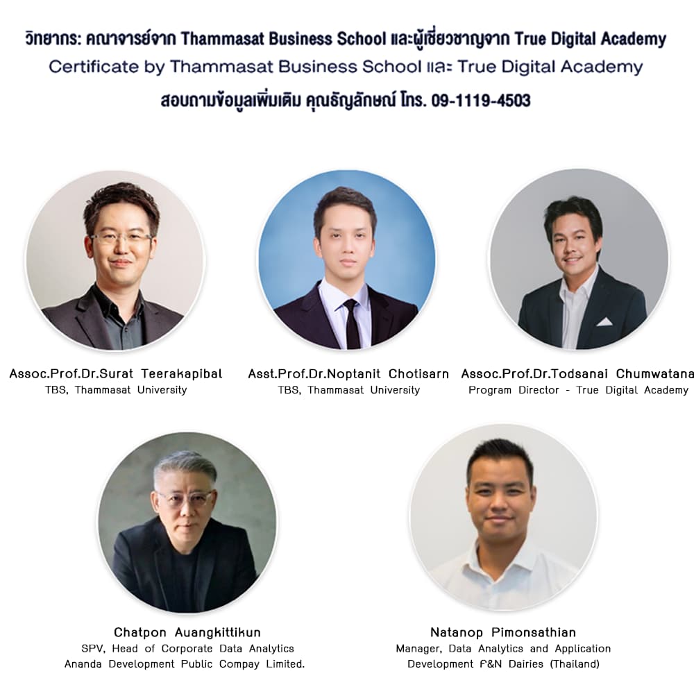 หลักสูตร TU x TDA Co-Certificate Program in Business Data Analytics